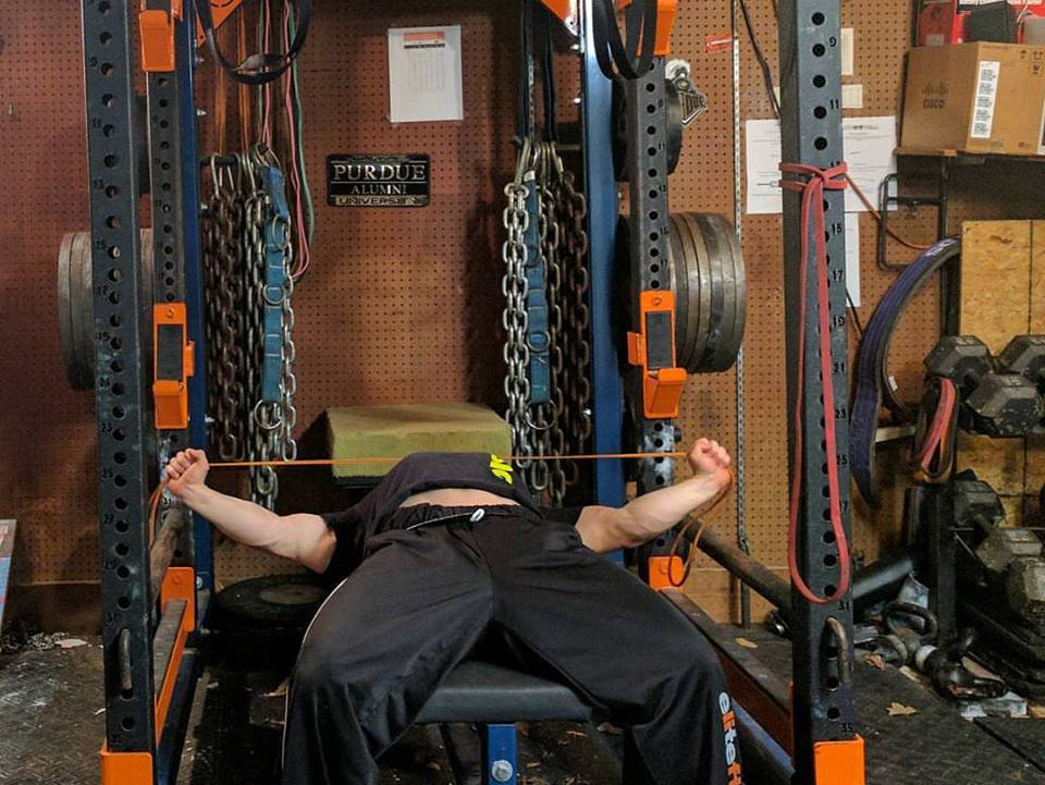 Dynamic Effort Upper: Final Week of Swiss Bar Speed Benching and Band Pull Aparts in Bench Press Position