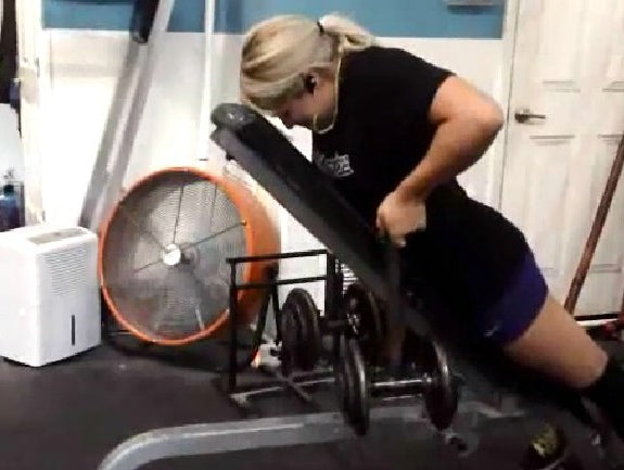 Orlando Barbell’s Bri Otto performing Chest Supported DB Rows with the OBB Power Handles