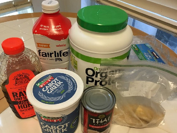 4/7- My latest healthy weight gain shake and some accessory work, 8 Weeks out from the APF Equipped Nationals