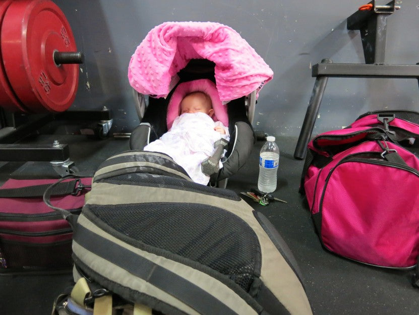 Banged up. Barbells, Bags and Baby