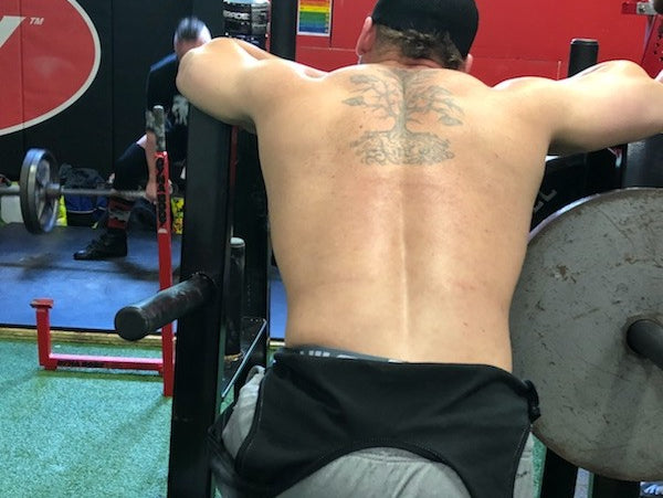 Bodybuilding - Shoulder, on floor OH press