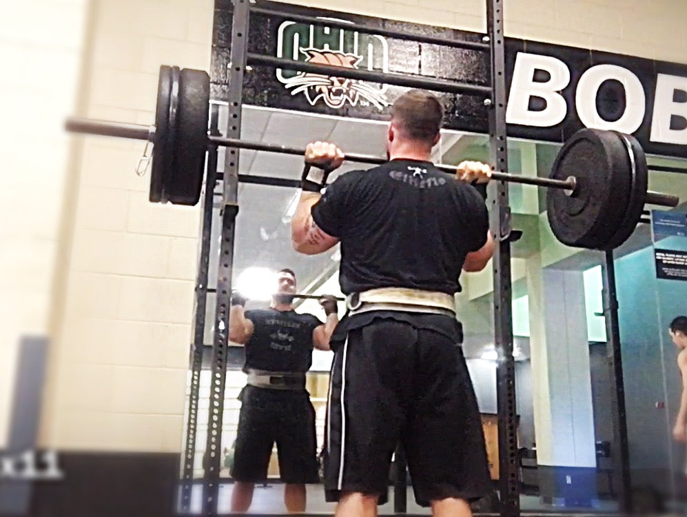 April 2018 Week 3 - Day 2: OHP up to 145x5 (down week) & Weight Vest Circuit