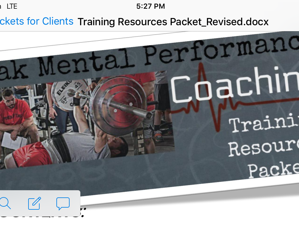 New Coaching Packet Additions & Military Discount