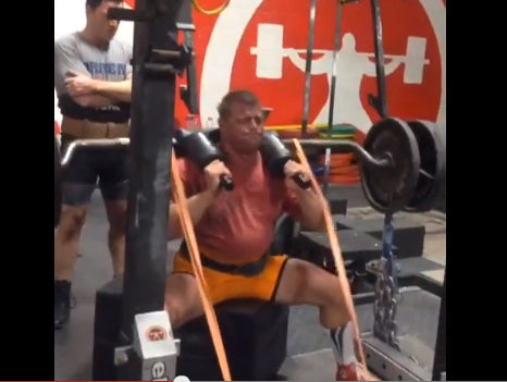 Elitefts™ SS Yoke Bar Box Squat w/ Chains & Forward attached Bands