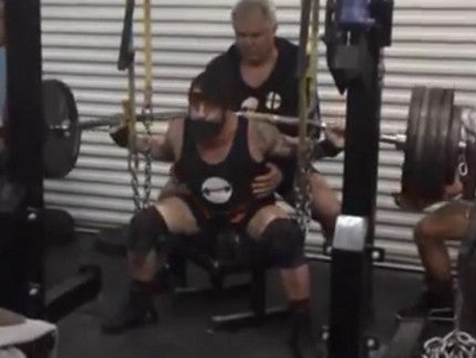 2/19- High Box Squats in Metal Single Ply briefs w/video,