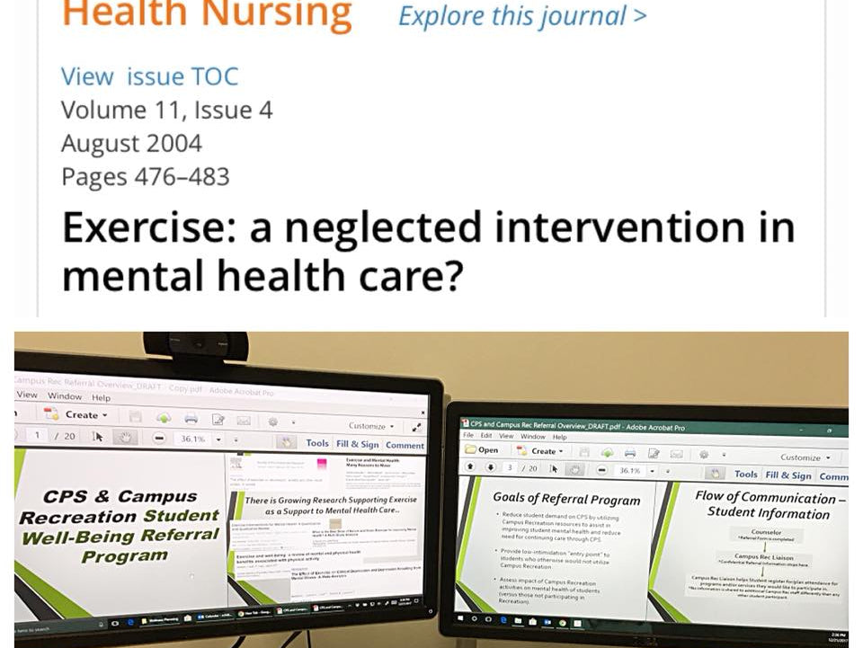 Pilot Program with University Counseling: Mental Health & Exercise Prescription