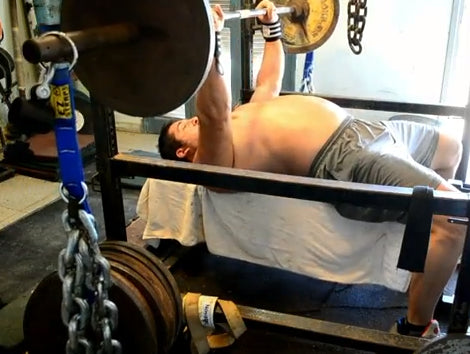 Dynamic Bench Press with Bands & Chains (Set-Up)