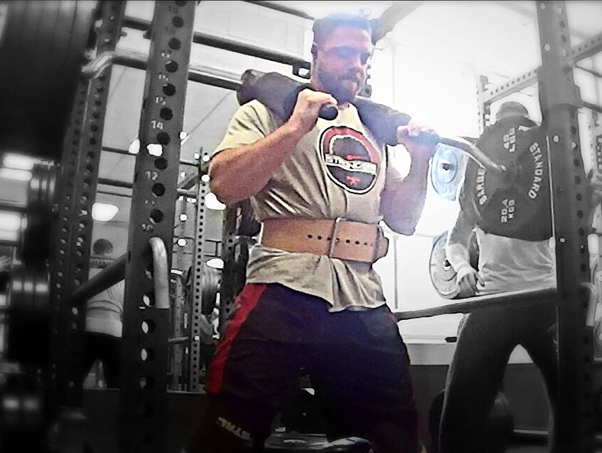 March 2018 Week 1 - Day 1: 10x2 SSB Close-Stance Box Squats (no bands, final week)