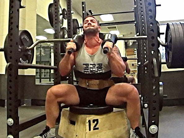 Speed SQ/DL Wk1: SSB Box Squat 10x2 w/ 380lbs & Speed Pulls vs Bands 6x1 (Video)