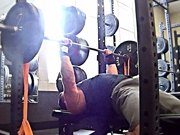 Speed Bench vs Light Bands Wk1: 8x3 w/ 185+bands & Close Grip Incline Bench (Video)