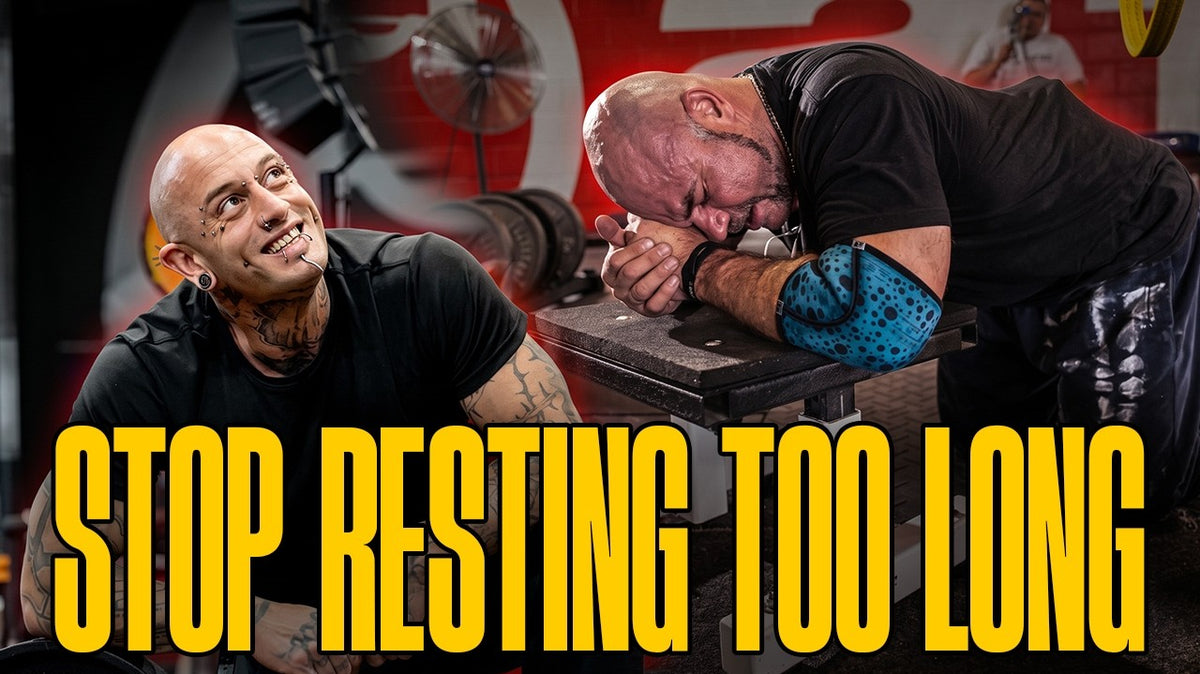 Tom Sheppard explaining how long to rest between sets for strength and muscle gains on the elitefts YouTube channel