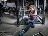 Brief box squats. Video.