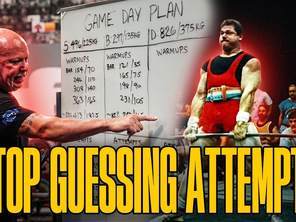 Matt Gary explains powerlifting meet attempt selection and warm-up percentages for squat, bench press, and deadlift