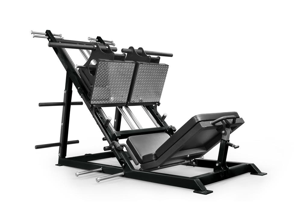 Black and gray gym machine on a white background