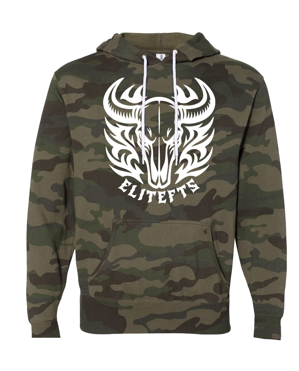 elitefts Bull Skull Lightweight Hoodie camo