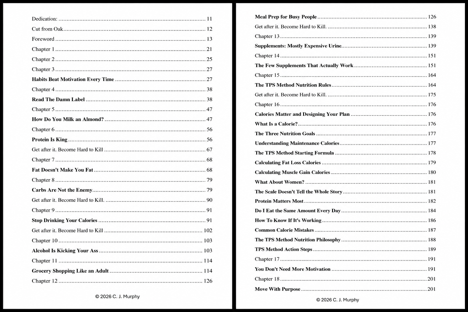 Table of content 11-201