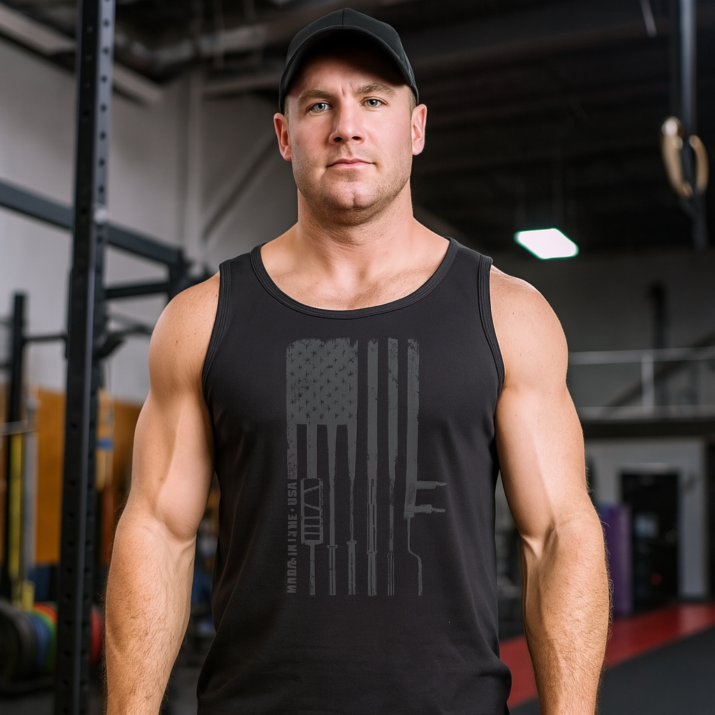 EliteFTS Flag Barbell Tank Top-all-groups