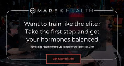 Marek Health advertisement with text about hormone balance and a call to action.