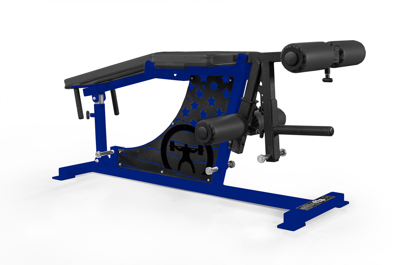 elitefts Signature Leg Ext/Curl Plate Loaded with Adjustable Main Pad & Logo Panel
