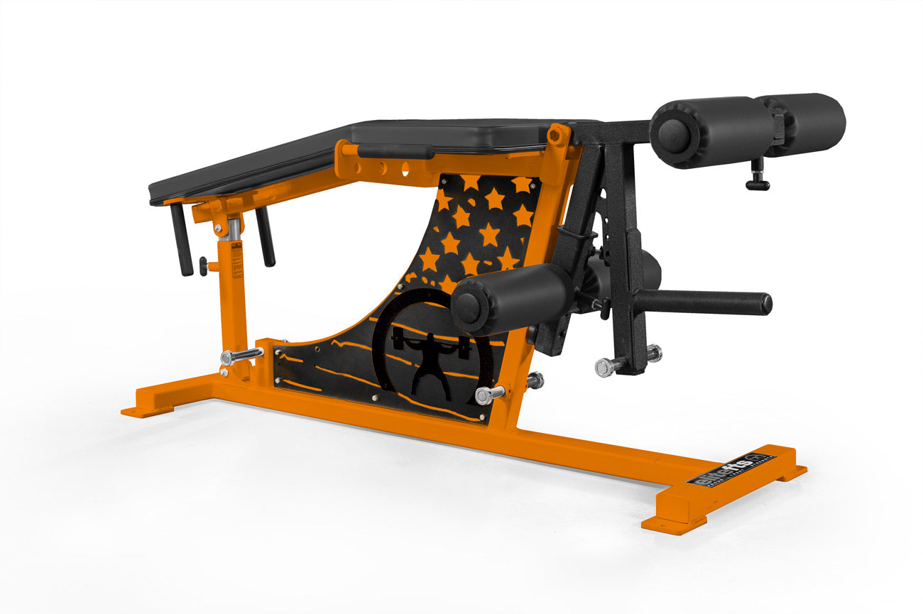 elitefts Signature Leg Ext/Curl Plate Loaded with Adjustable Main Pad & Logo Panel