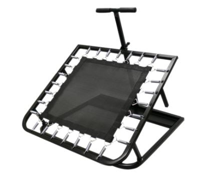 Black trampoline on a white background