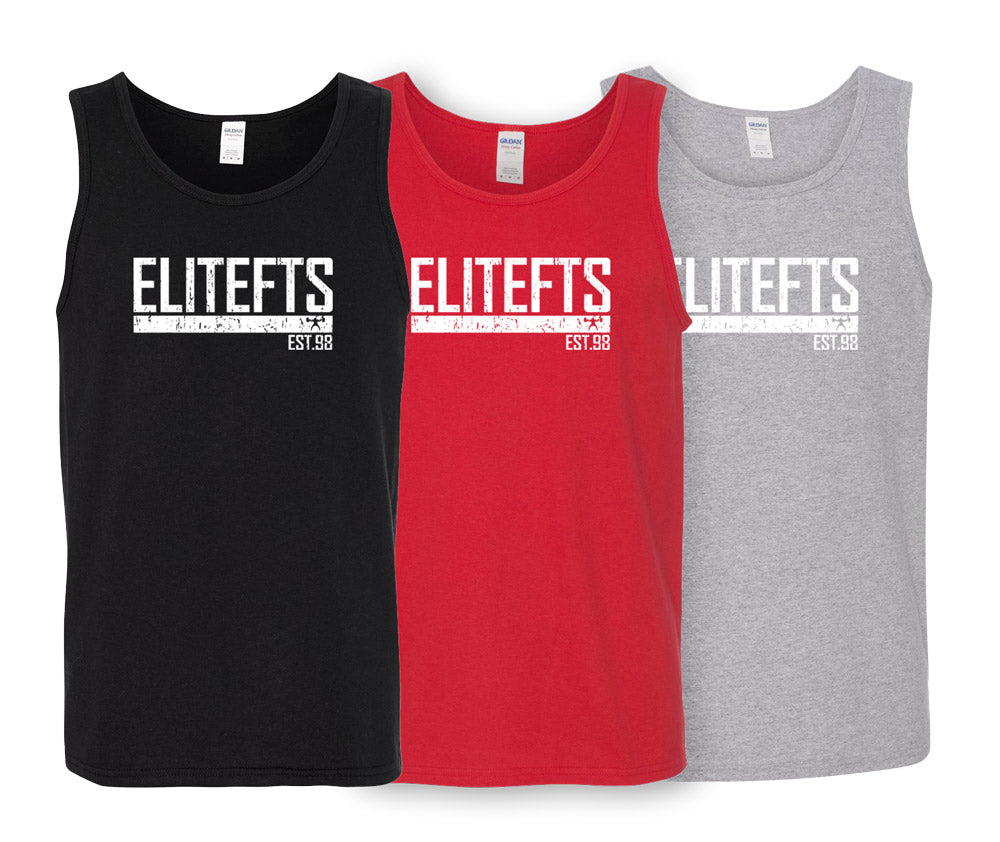 A tank top with white Agency text of EliteFTS