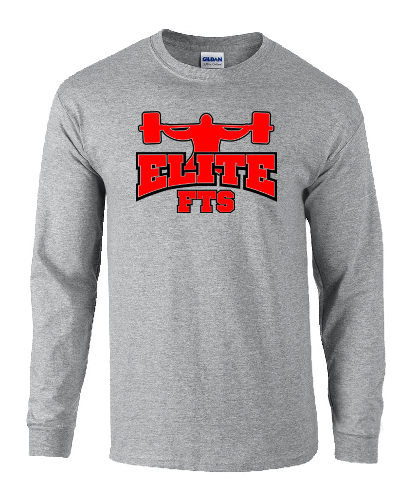 elitefts Block Squat Long Sleeve T-Shirt grey
