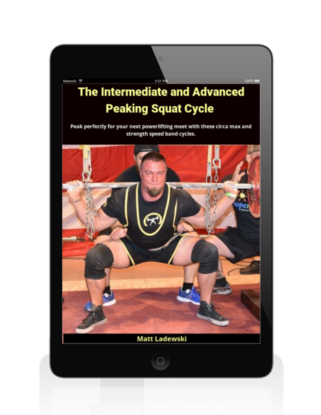 picture of The Intermediate and Advanced Peaking Squat Cycle Book cover viewed on iPad