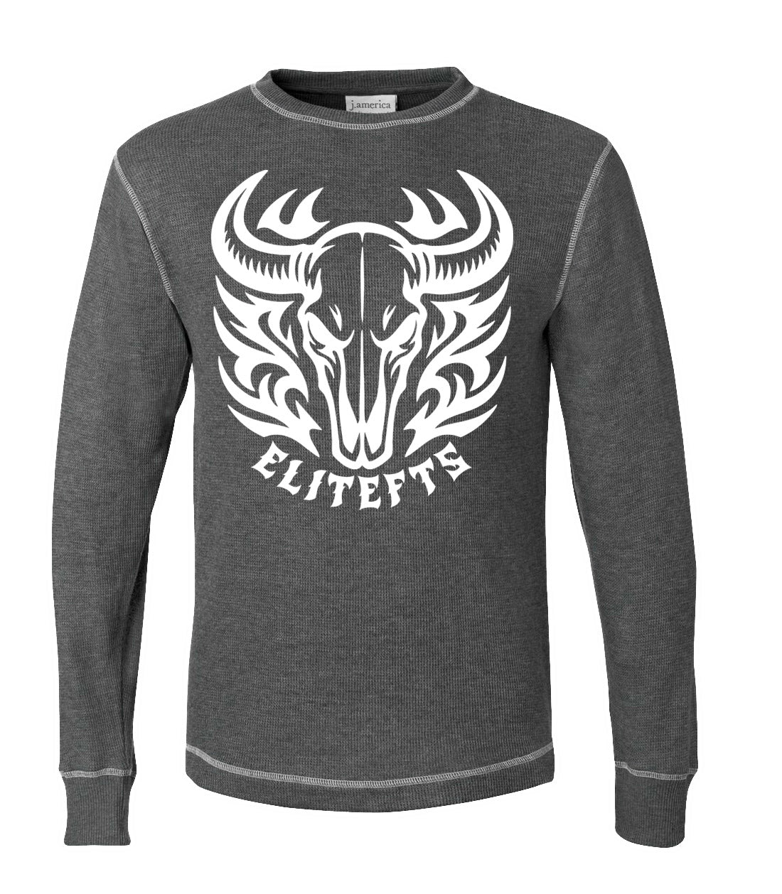 elitefts Bull Skull Thermal Long Sleeve Shirt Grey