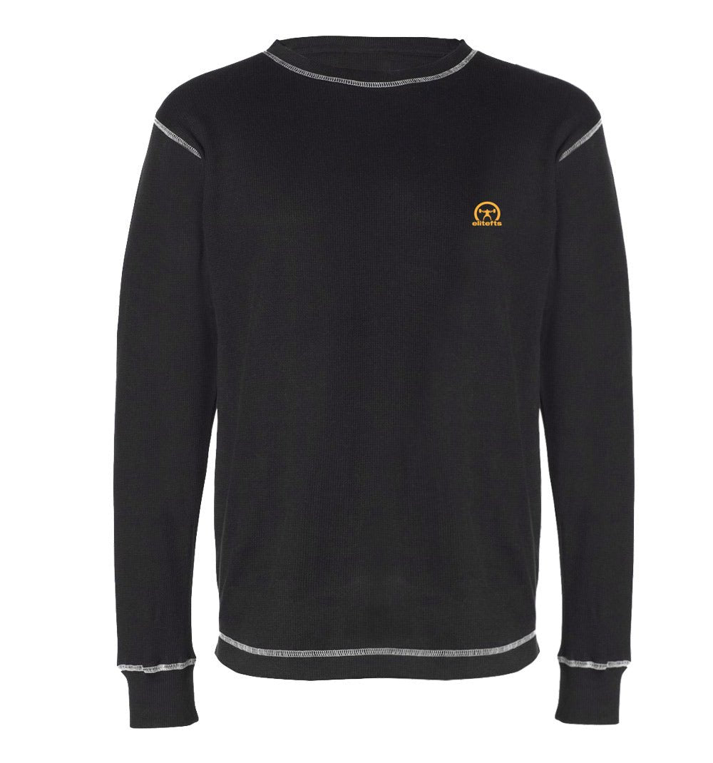 elitefts Crescent Gold Small Thermal Long Sleeve Shirt black