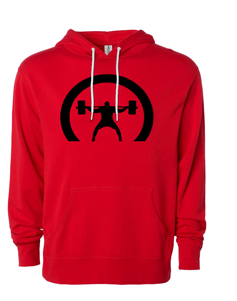 elitefts Crescent Only Black Lightweight Hoodie red