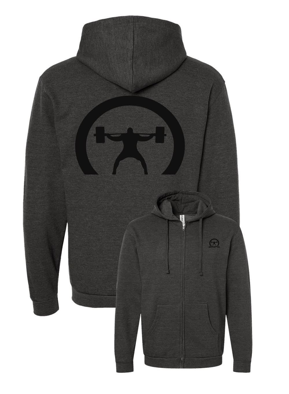 elitefts Crescent Only Black Full Zip Hoodie black