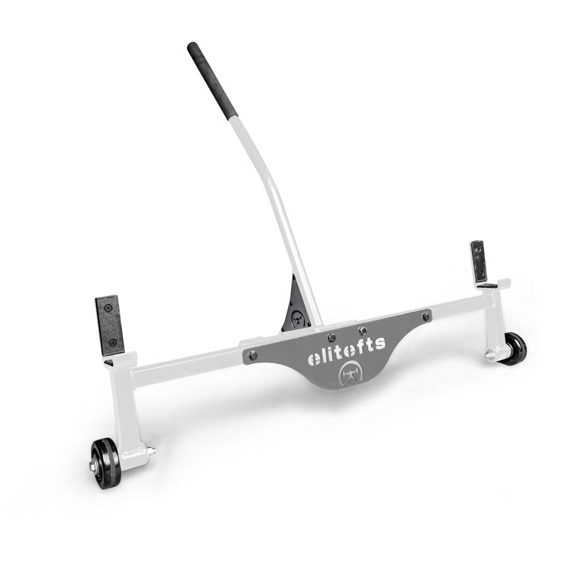 White and gray pool ladder with 'elitefts' branding on a white background