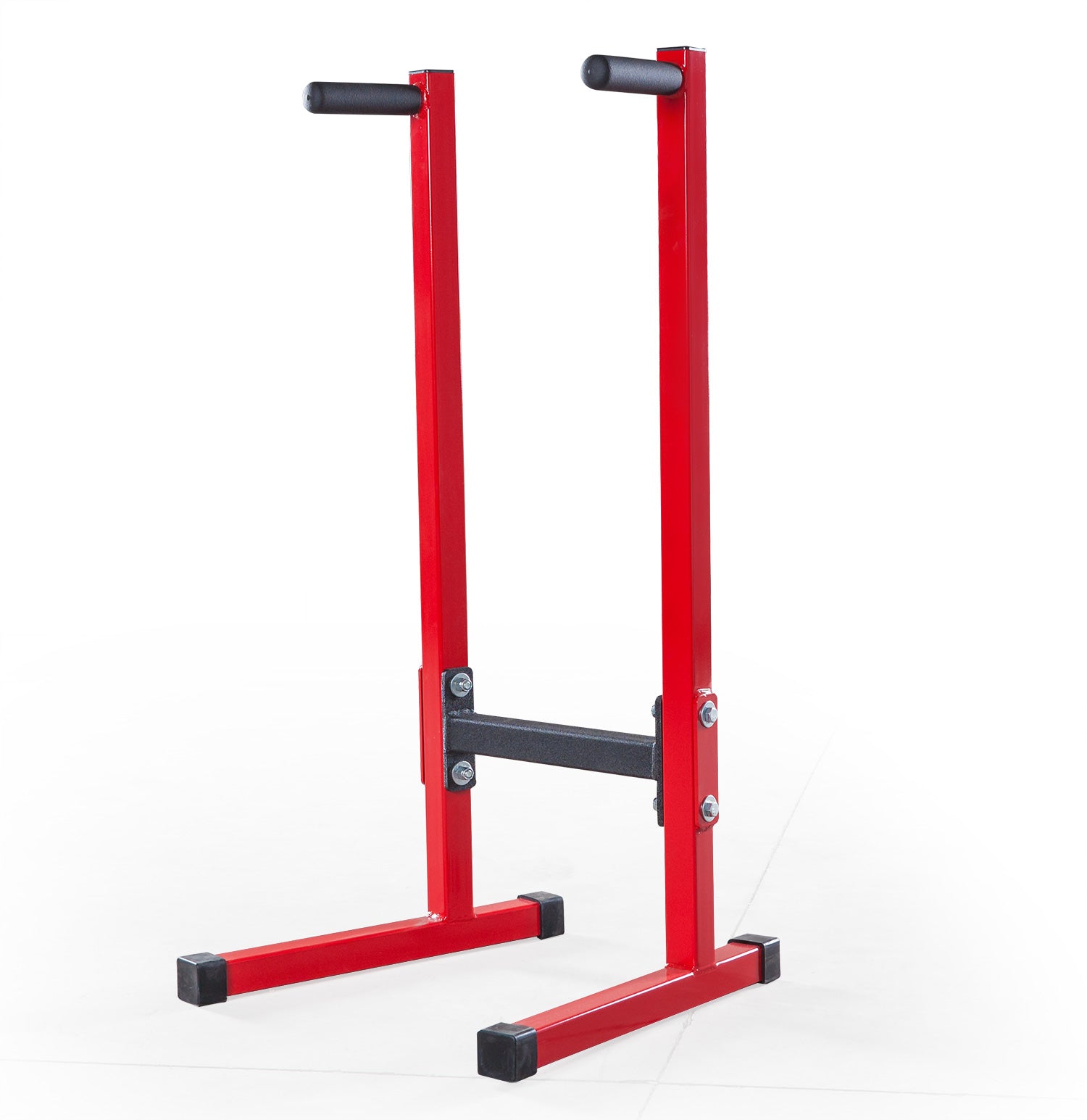 Red pull-up bar stand on a white background