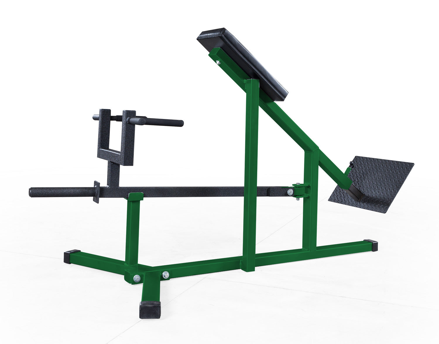 Green gym machine on a white background