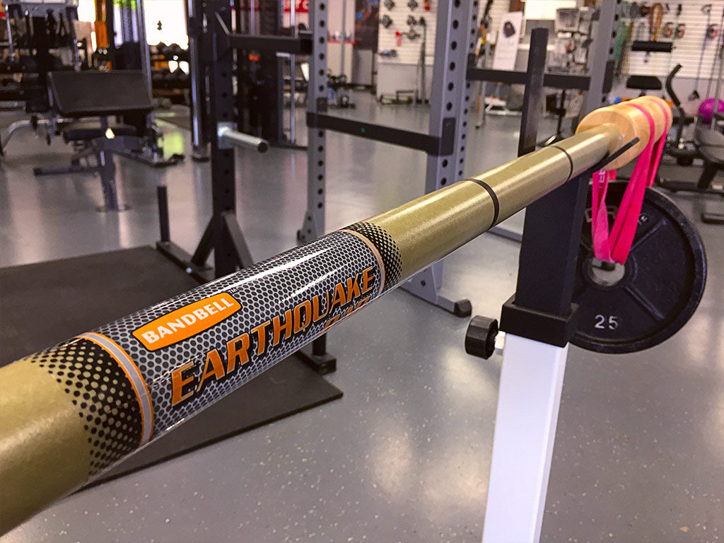 BANDBELL EARTHQUAKE BAR loaded with plates