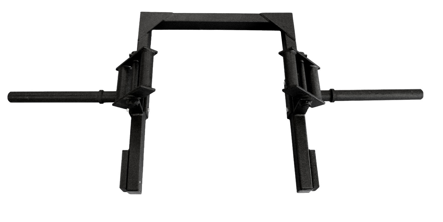 Black metal pull-up bar on a white background