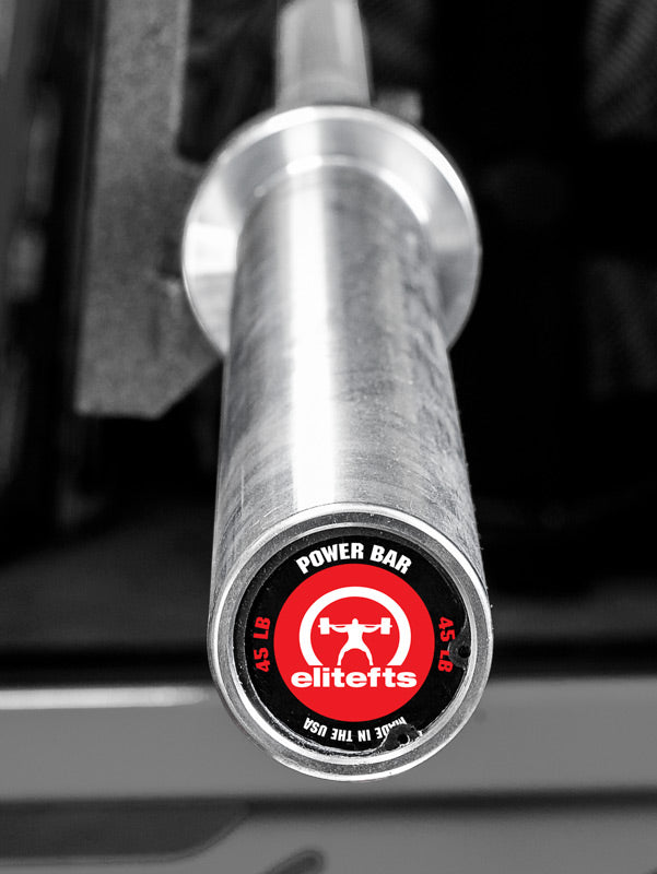 end cap close up of elitefts power bar