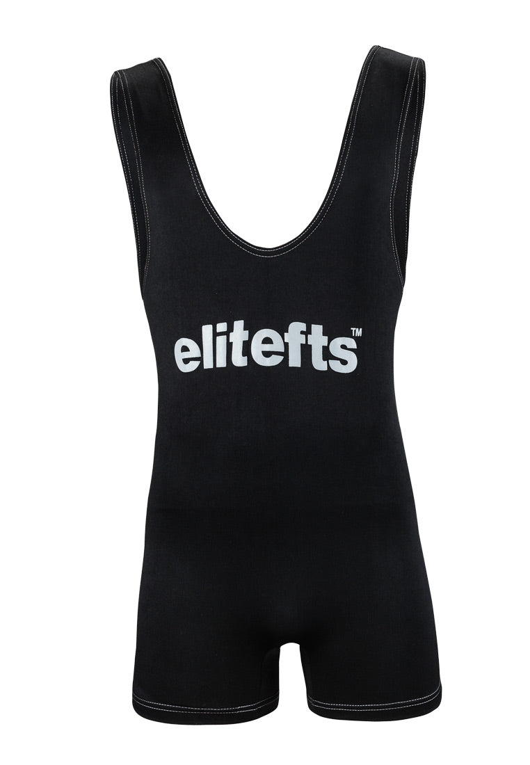 Black singlet with 'elitefts' logo on a white background