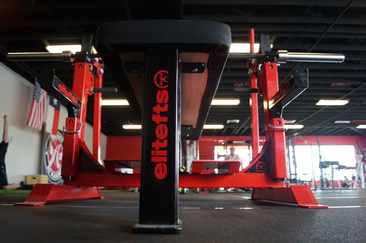 elitefts Signature Competition Olympic Bench with Safeties Foot Lever and Logo Panels-all-groups