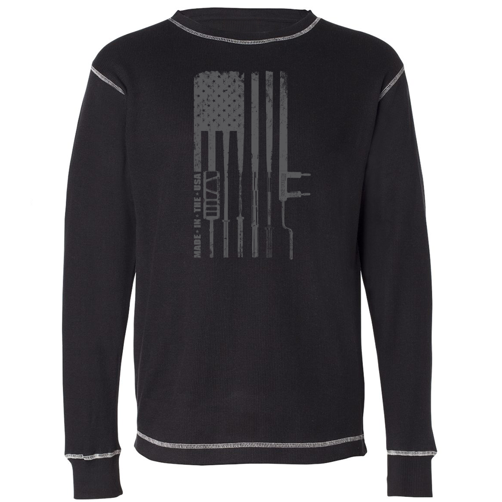 elitefts Flag Barbell Thermal Long Sleeve Shirt black