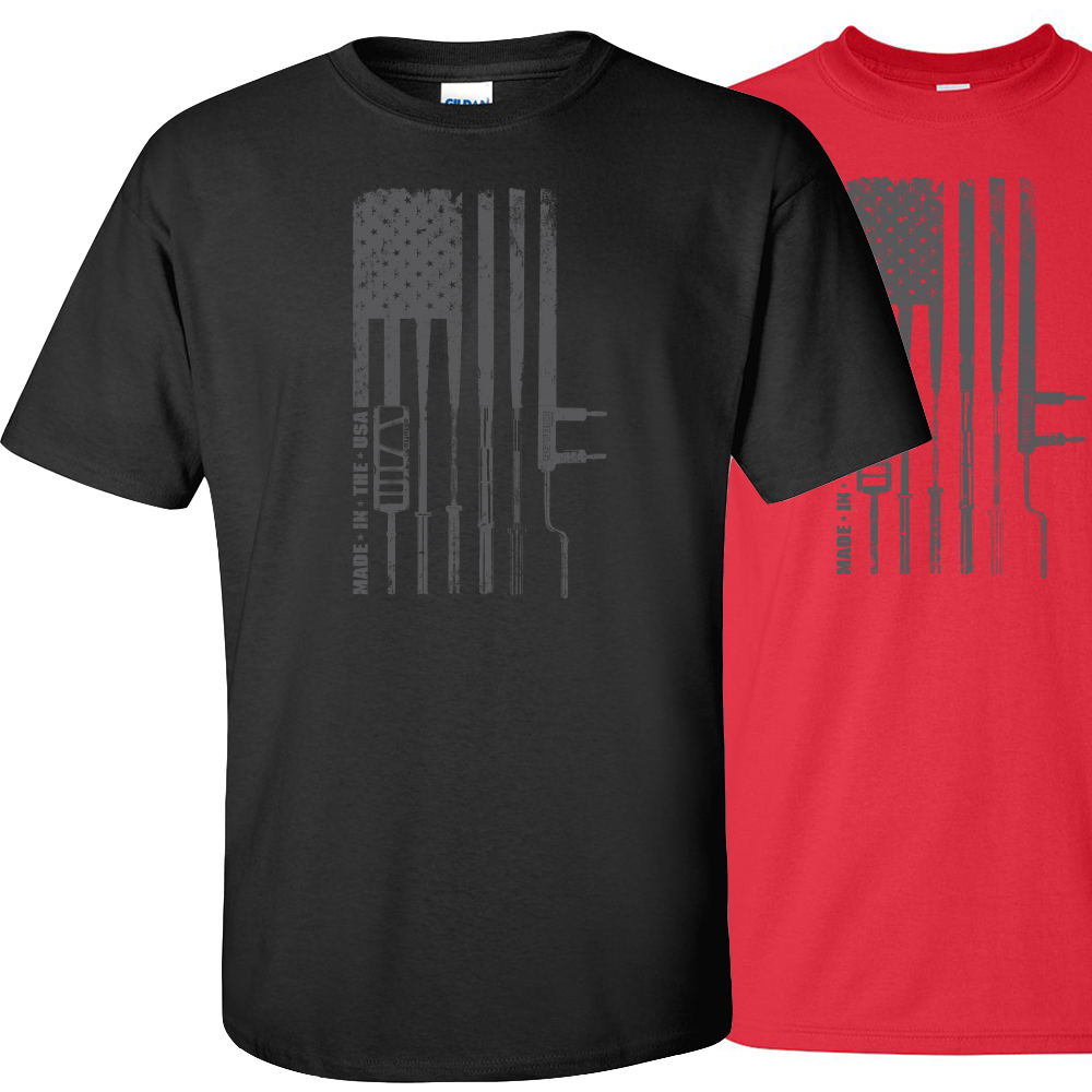 picture of elitefts Flag Barbell T-Shirt