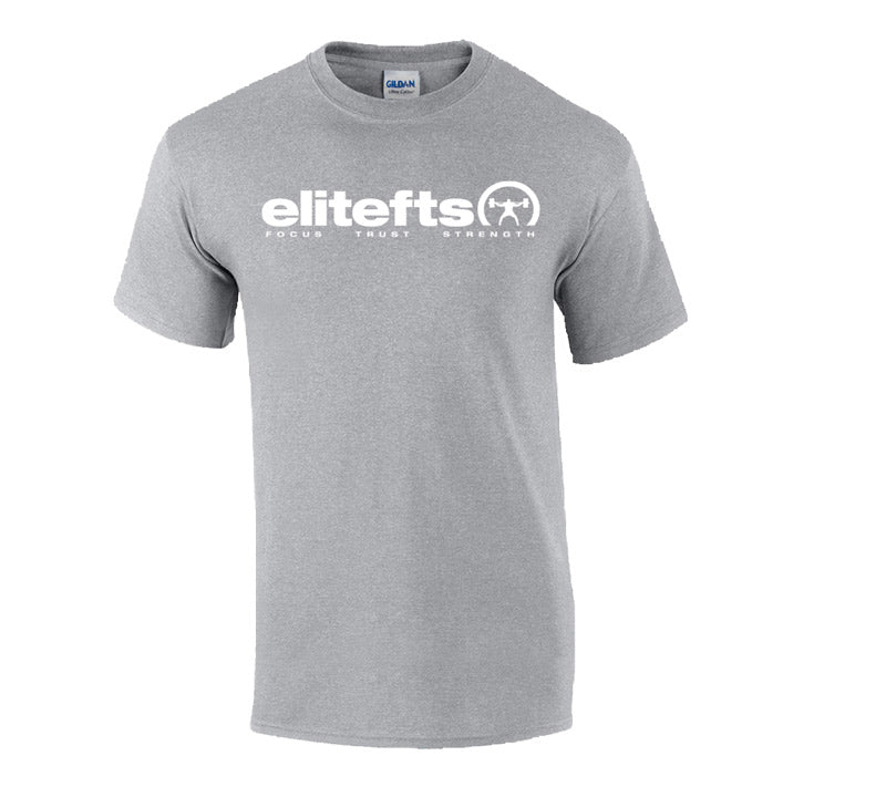 elitefts Tagline White T-Shirt grey