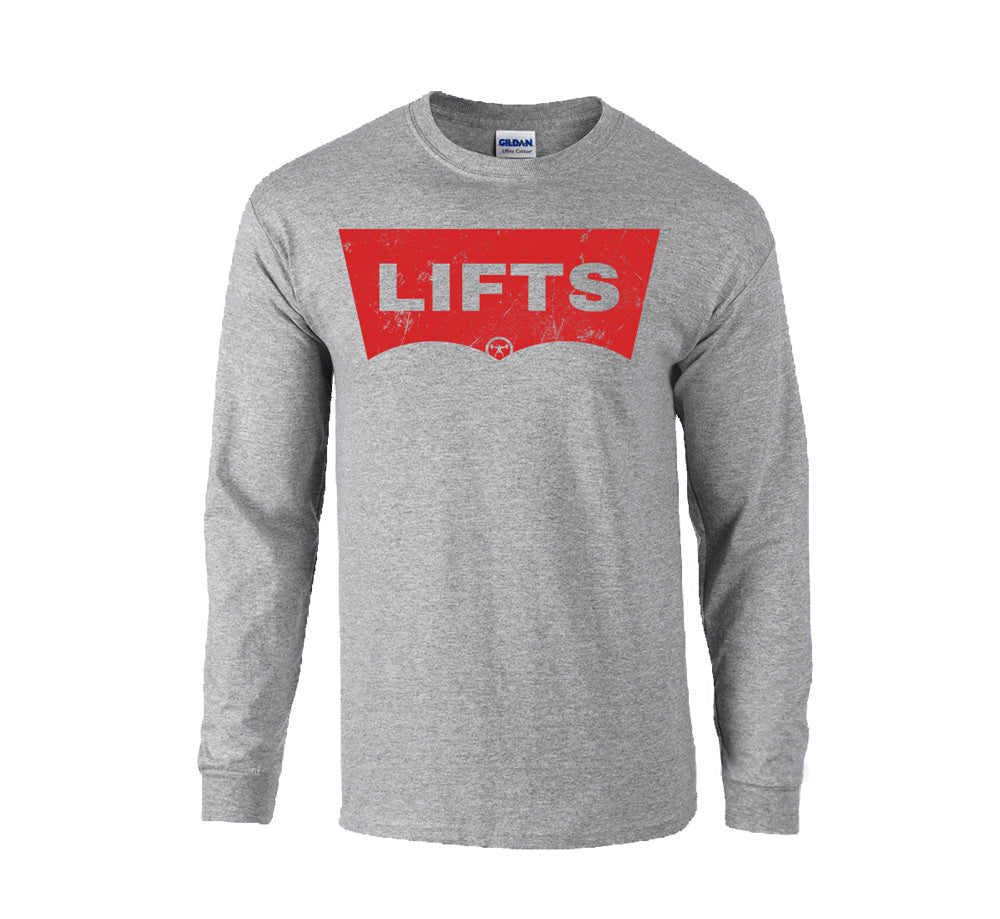 elitefts Red Lifts Long Sleeve T-Shirt grey