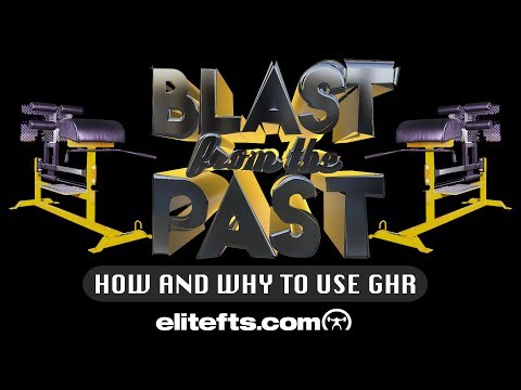 Advertisement for elitefts.com with gym equipment and text on a black background