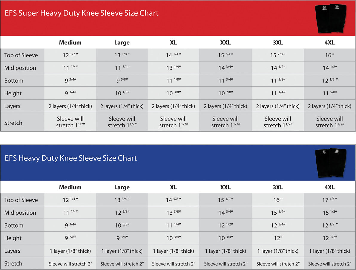 picture of ELITEFTS SUPER HEAVY KNEE SLEEVE SIZING CHART