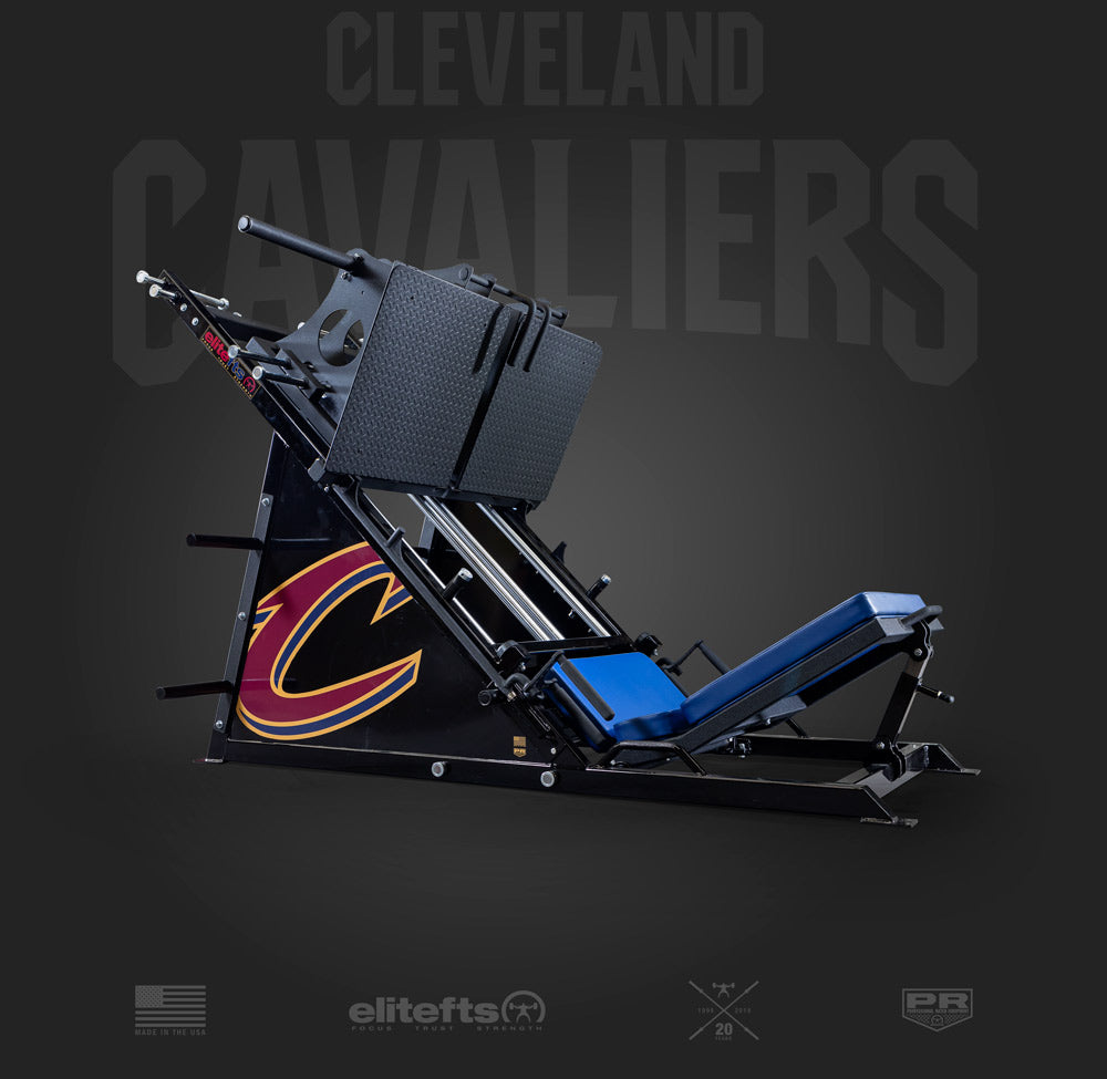Fitness equipment with Cleveland Cavaliers logo on a dark background