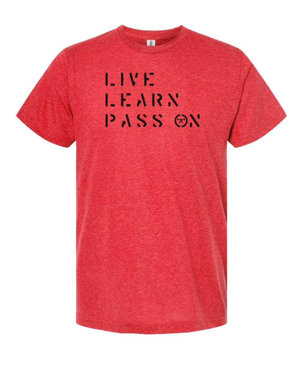 picture of elitefts Live Learn Pass On Premium T-Shirt red