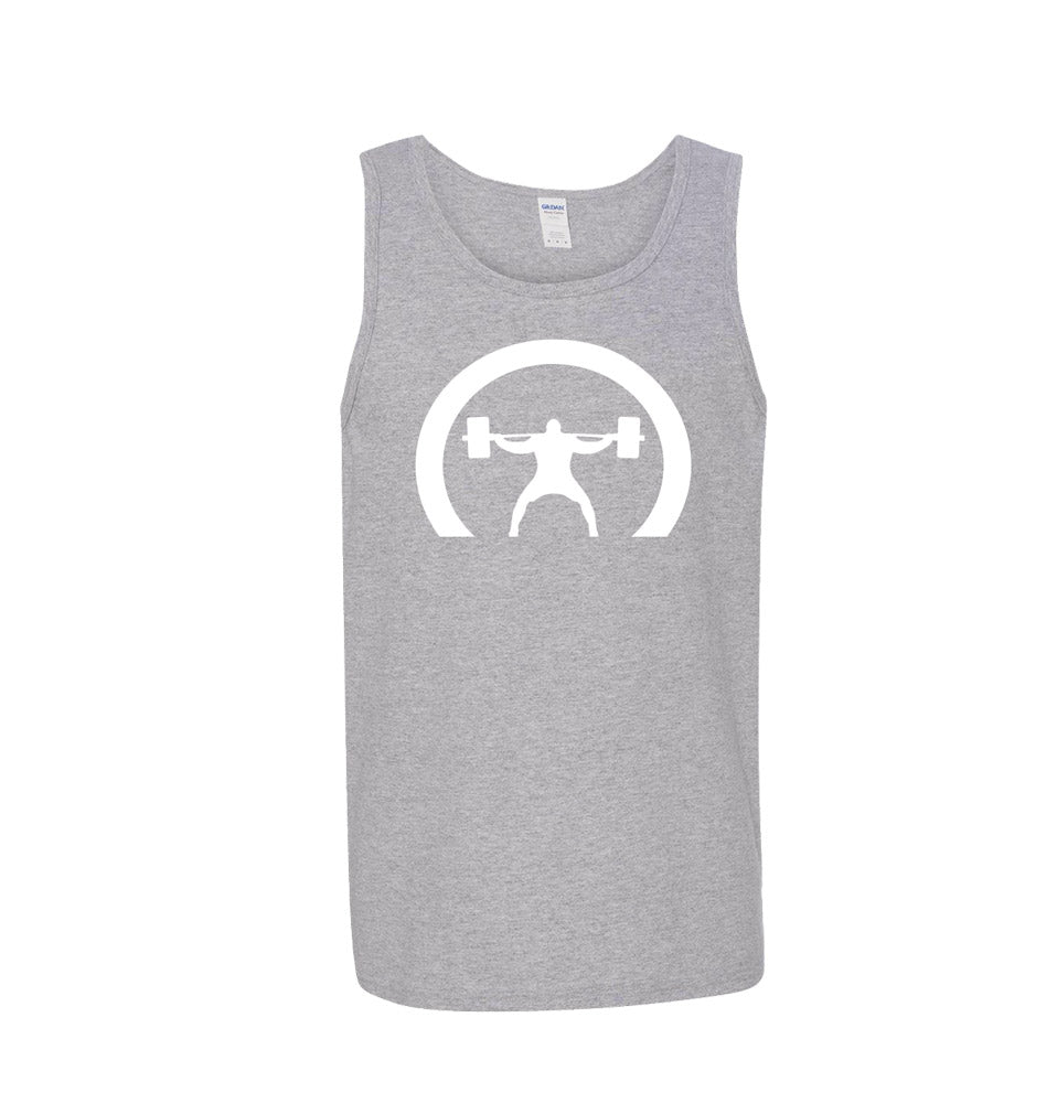 picture showing a grey tank top with the Crescent EliteFTS decal