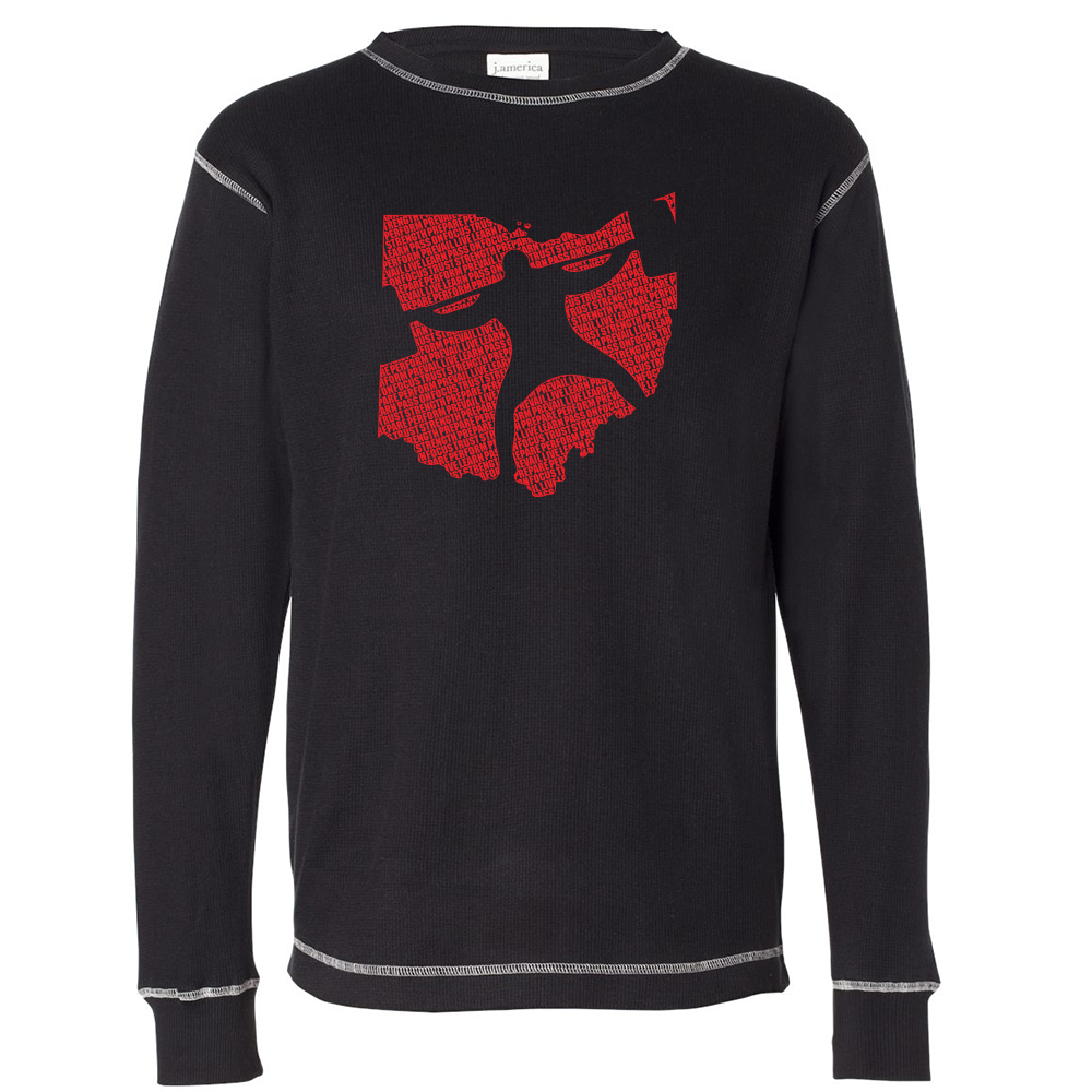 picture of black Ohio Squatter thermal T-shirt